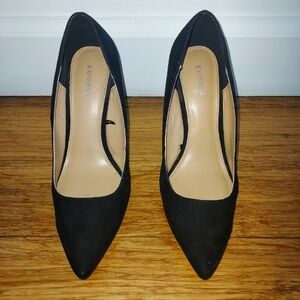 🖤 EXPRESS black suede wedge shoes size 7